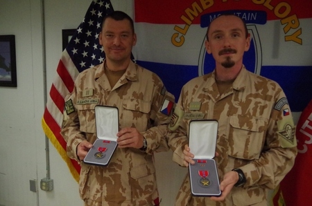 Commander and Chief Warrant Officer of the Czech 2nd Guard Company of the ISAF mission decorated with the fourth-highest U.S. military award