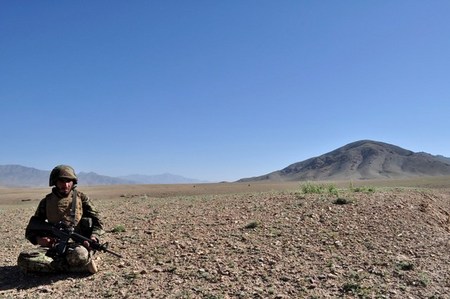 Afghan soldier at the patrol