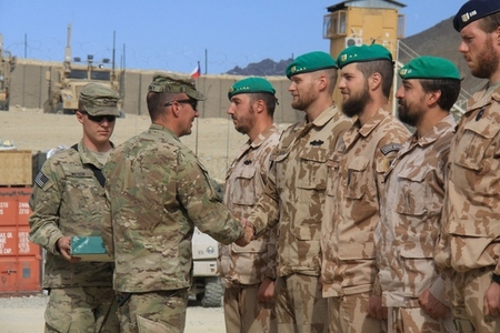 Awarding the Combat Infantryman Badge to Czech soldiers