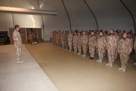 The ceremony was held at a large tent