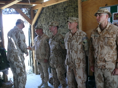 General Picek hands over decorations to soldiers in Logar