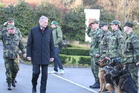 Minister of Defence Vlastimil Picek visits the Military Cynology Centre at Chotyne