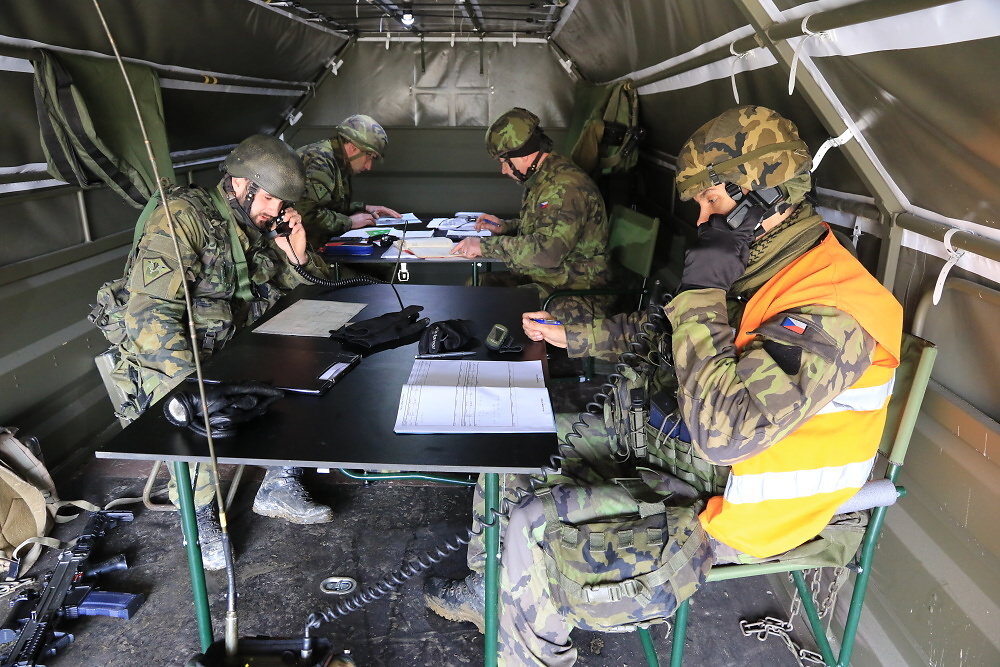 Command post of the 71st Mechanised Battalion mortar platoon