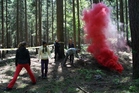 Incident in the 40-metre long "mine field". A wrong step activated a smoke bomb