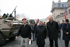 At the exhibition. From the left LTG Petr Pavel, Cardinal Dominik Duka and Defence Minister Vlastimil Picek