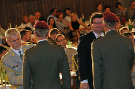 Family members of soldiers attended the welcome and awarding ceremony