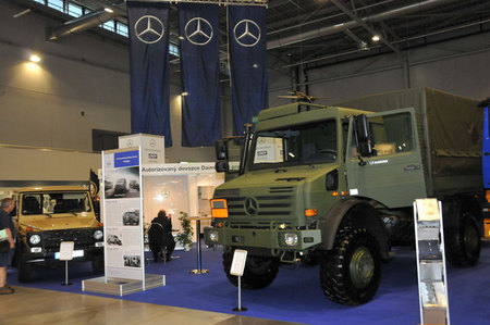 Mercedes Benz exhibits military vehicles