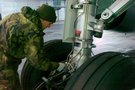 Aircraft checked for radioactivity by members of the 312th CBRN Batallion (2)
