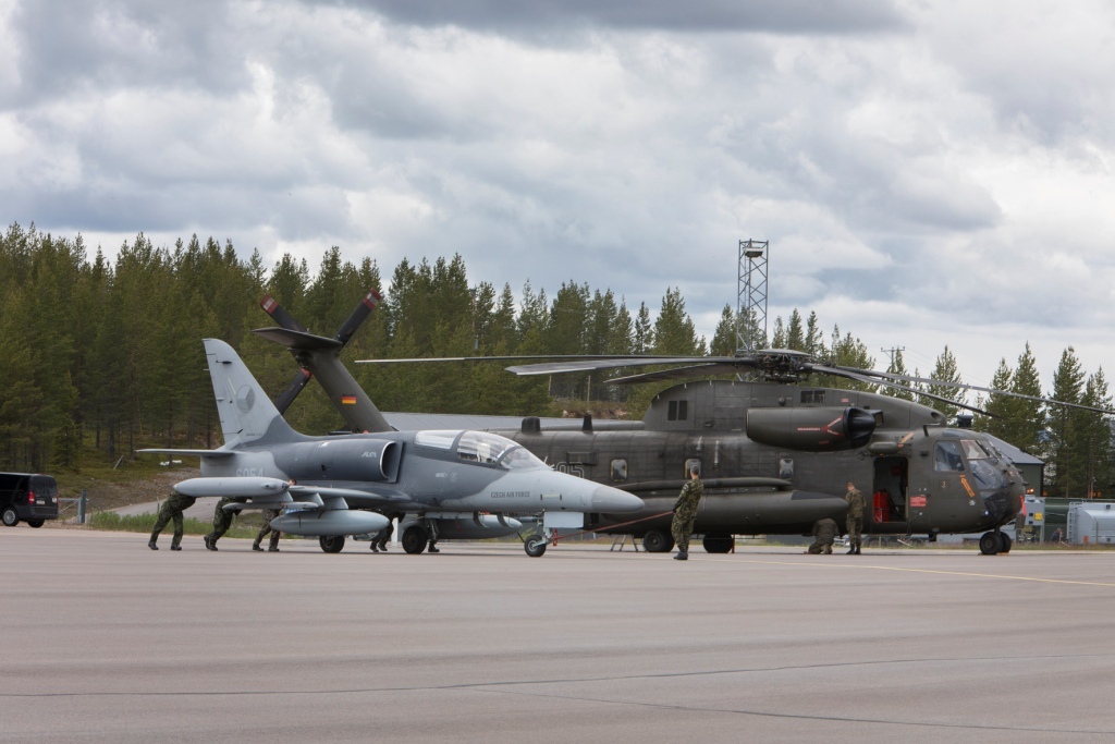 Czech L-159 and German Sikorsky CH-53 Sea Stallion