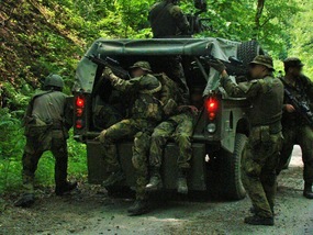 Štáb a jednotky určené do Bamaku a Koulikora poprvé společně cvičily v Přáslavicích a na Libavé