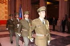 Guard of Honour marches to the ceremony hall