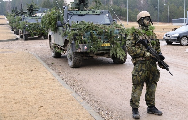 Iveco light armoured vehicles before departure