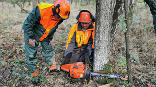 Letištní hasiči z Kbel musí umět i kácet stromy