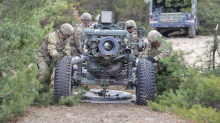Čeští dělostřelci koordinují palbu na aliančním cvičení