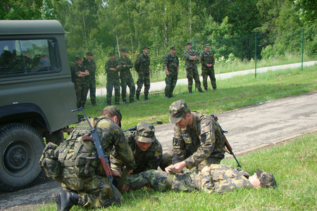 First aid training, June 2011, at Boletice