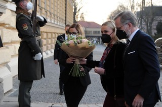 Accompanied by Prime Minister Petr Fiala