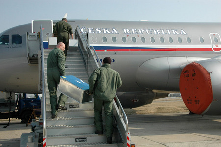 Medics of Line Air Rescue Service load all necessary material