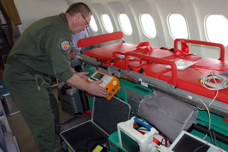 Warrant Officer Jaroslav Ceperko installs medical instruments