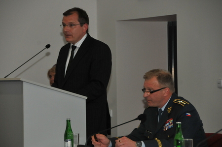 Opening address of First Deputy Minister of Defence Jiri Sedivy with Chief of the General Staff General Vlastimil Picek