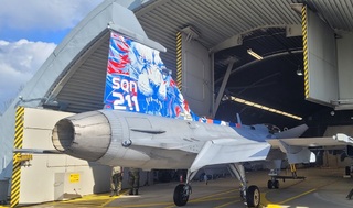 Stroje tygřích letek burácely nad Evropou. Český gripen se představil v nové kamufláži