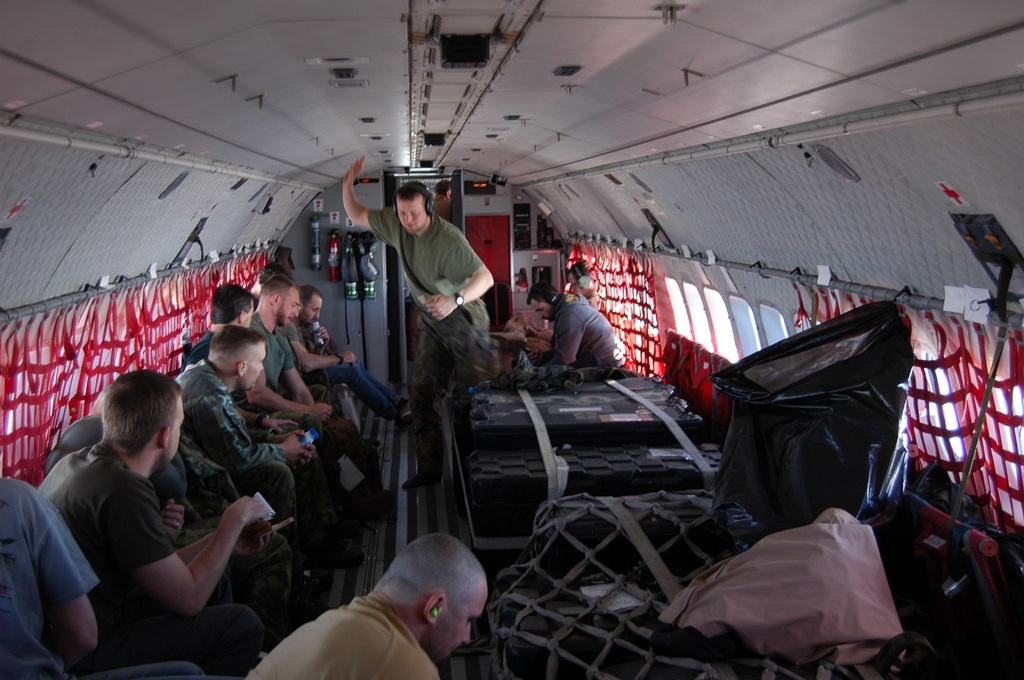 Czech team and supporting personnel aboard of a CASA aircraft