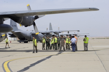 C-130 Hercules aircraft at the base