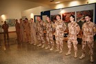Personnel to support MFO mission before departure from the Prague-Kbely airport  