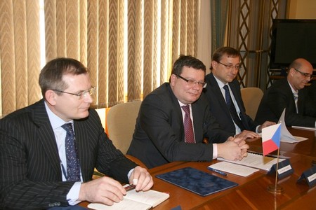 Czech party: from the left: Jiri Sedivy, Alexandr Vondra, Rudolf Blazek, Ivan Dvorak