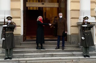 Minister Jana Černochová welcomed Minister Artis Pabriks in her office

