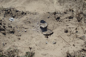 Harmless scrap of an anti-personnel mine PpMi-Šr II after clearance