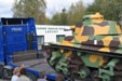 Československý tank LT-35 vjíždí do areálu muzea v Lešanech