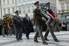 General Tesarik an defence minister Bartak at the ceremony