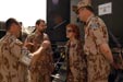 From the right: Chief of Czech General Staff Lieutenant General Vlastimil Picek, and Defence Minister Vlasta Parkanova meeting soldiers